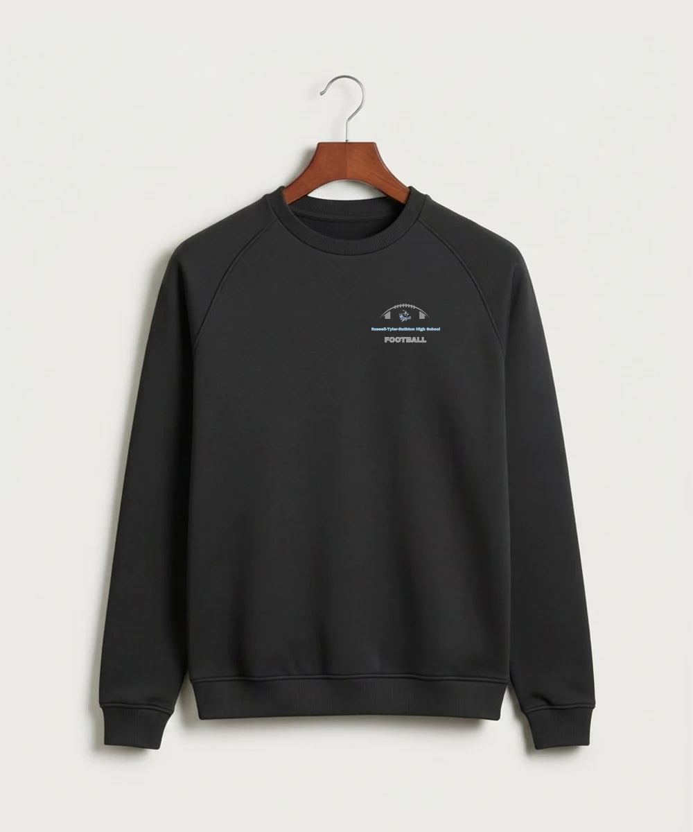 Russell-Tyler-Ruthton High School Football (Boys) - Black Crewneck - Left Chest