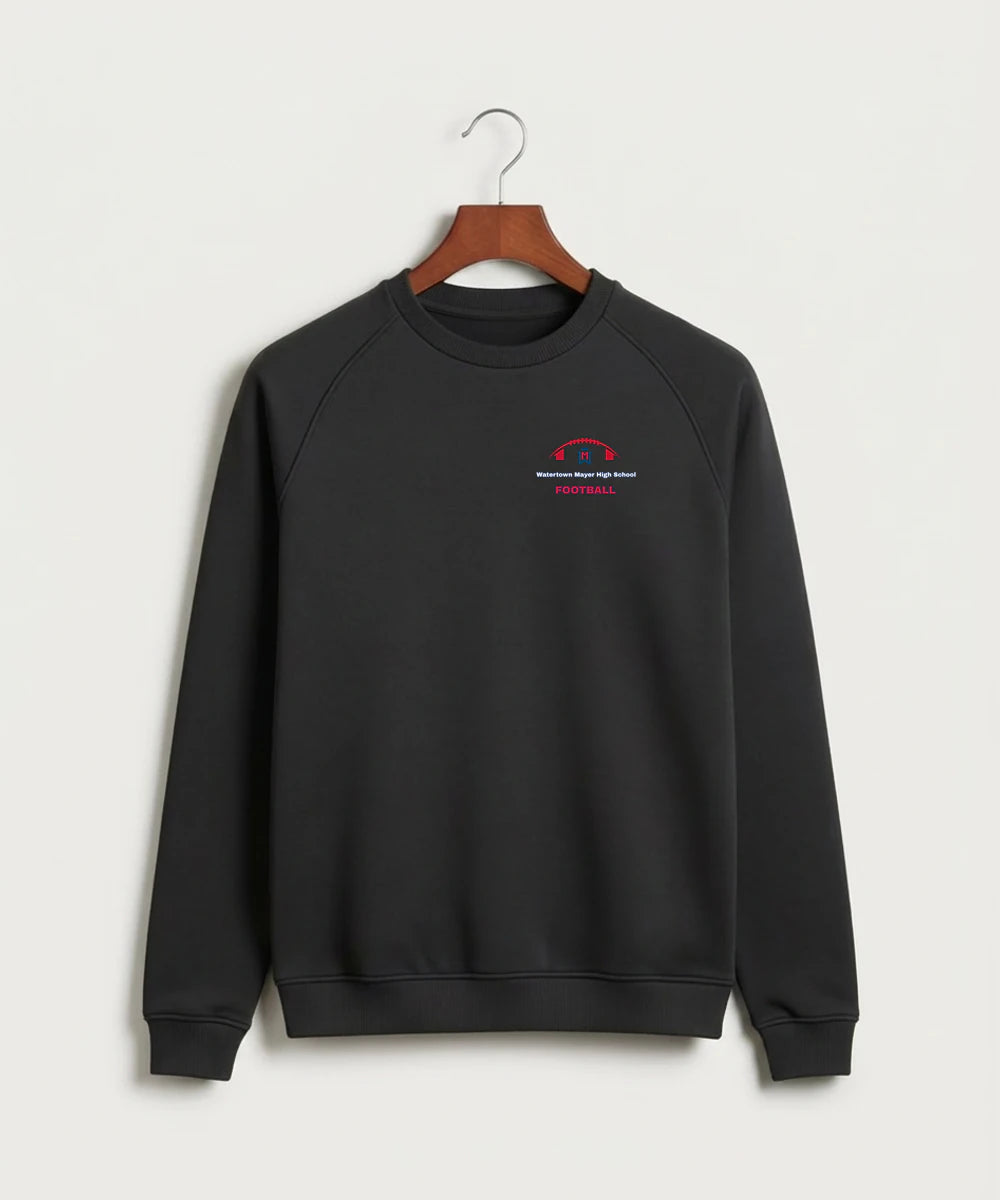 Watertown Mayer High School Football (Boys) - Black Crewneck - Left Chest