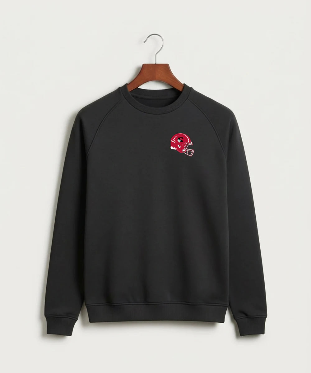 Border West Football (Boys) - Black Crewneck - Left Chest