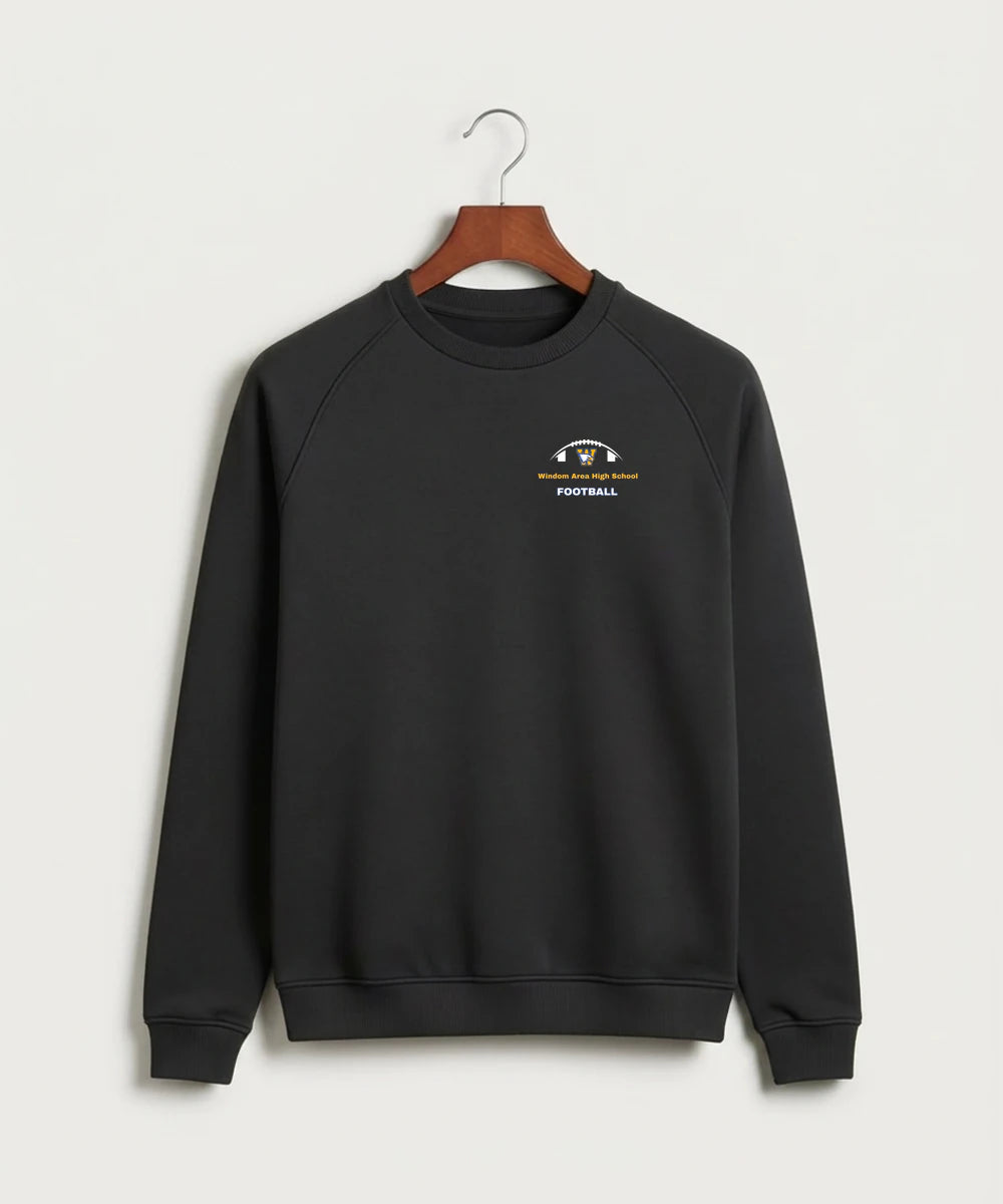 Windom Area High School Football (Boys) - Black Crewneck - Left Chest