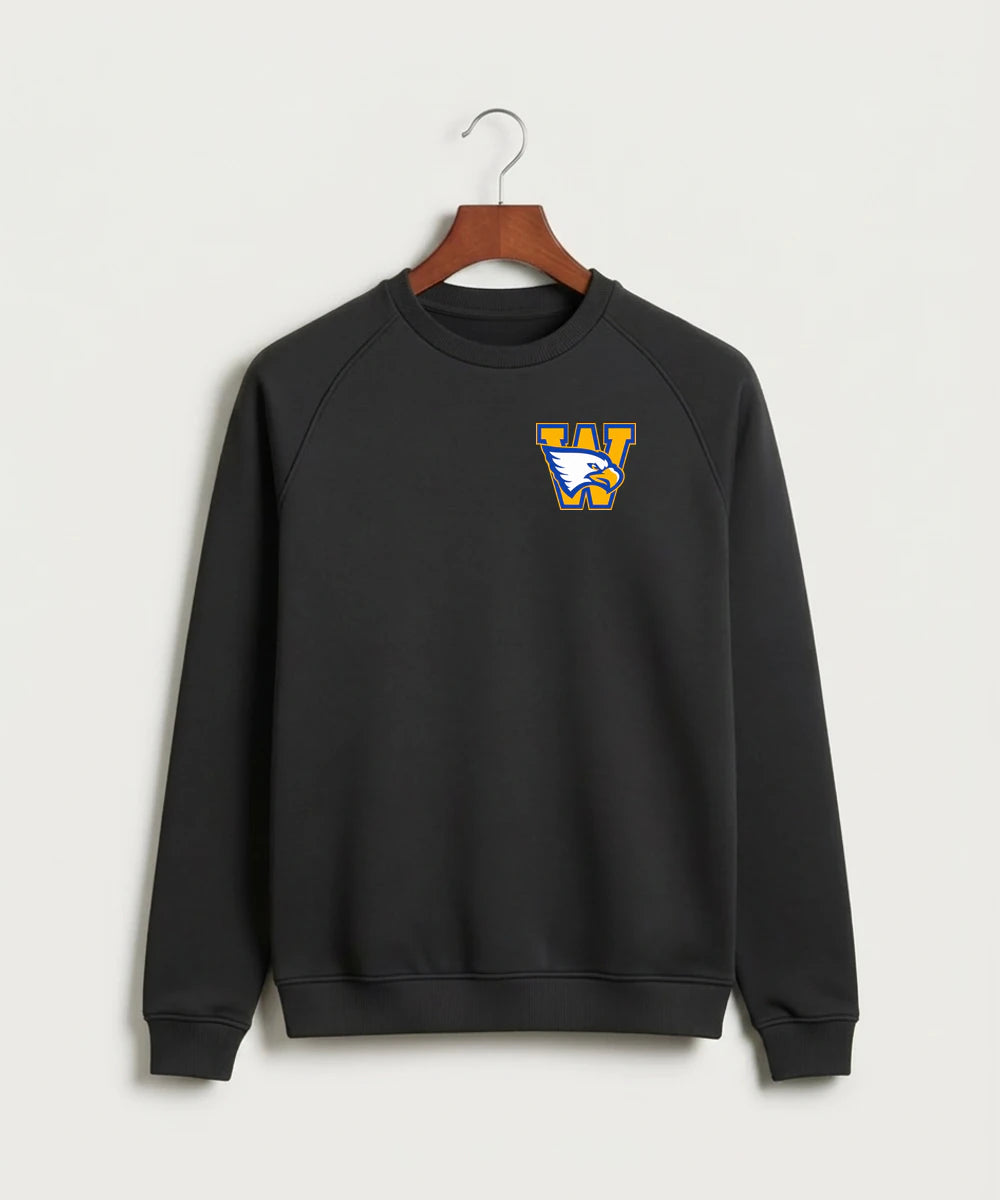 Windom Area High School Football (Boys) - Black Crewneck - Left Chest