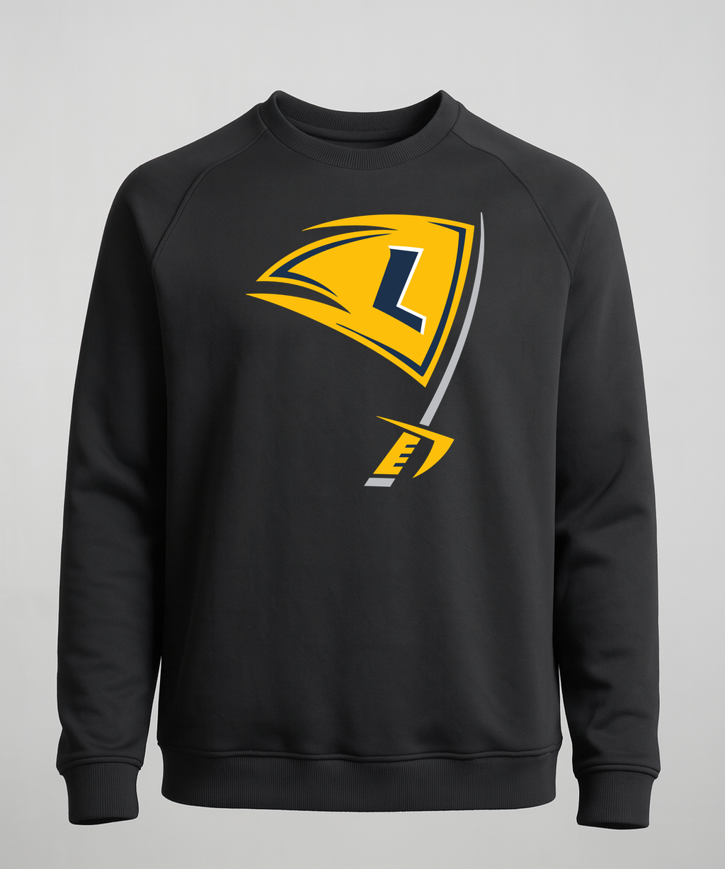 Howard Lake-Waverly-Winsted Football - Black Crewneck - Left Chest