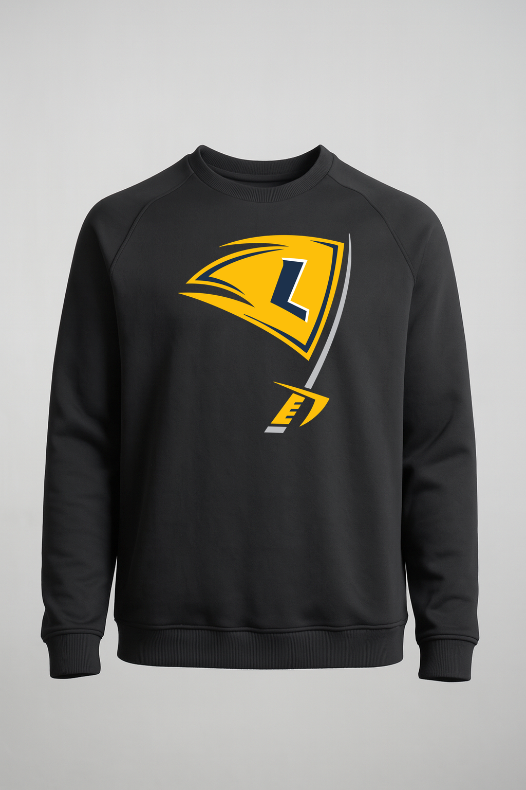 Howard Lake-Waverly-Winsted Football - Black Crewneck - Left Chest