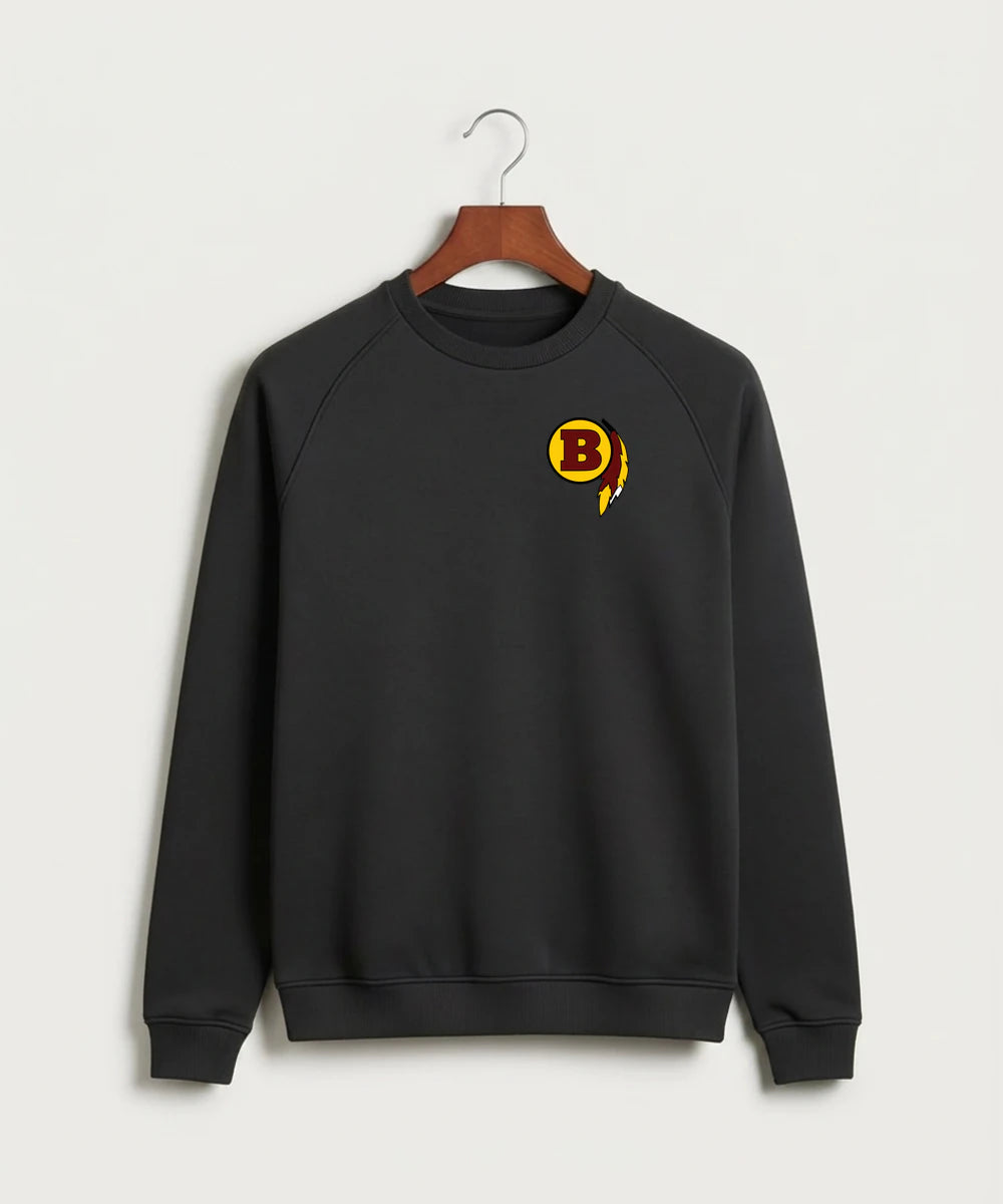 Benson High School Football (Boys) - Black Crewneck - Left Chest