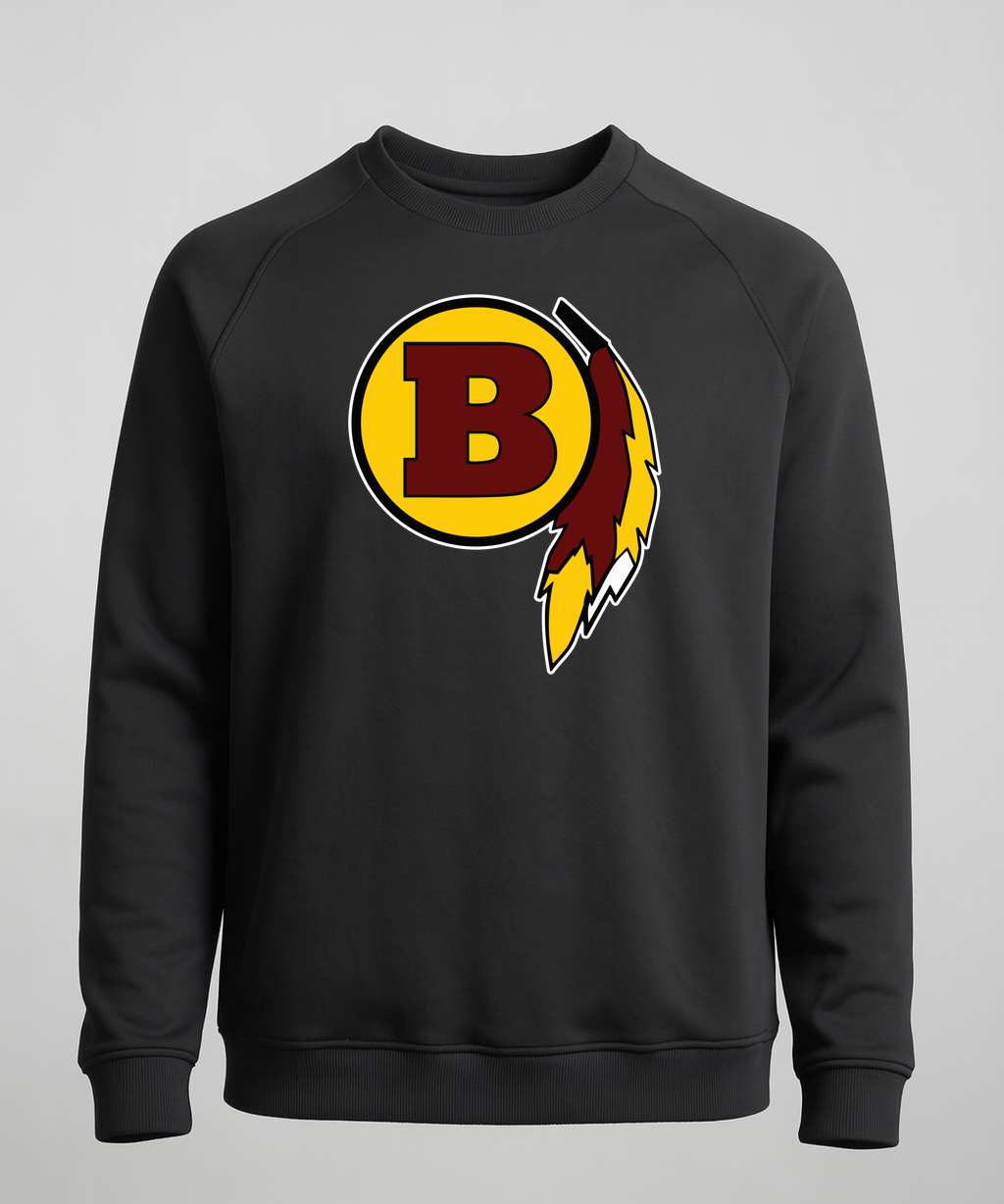 Benson Football - Black Crewneck - Left Chest