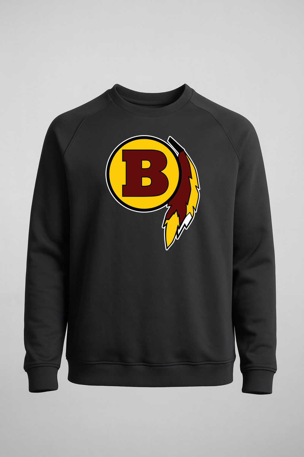 Benson Football - Black Crewneck - Left Chest