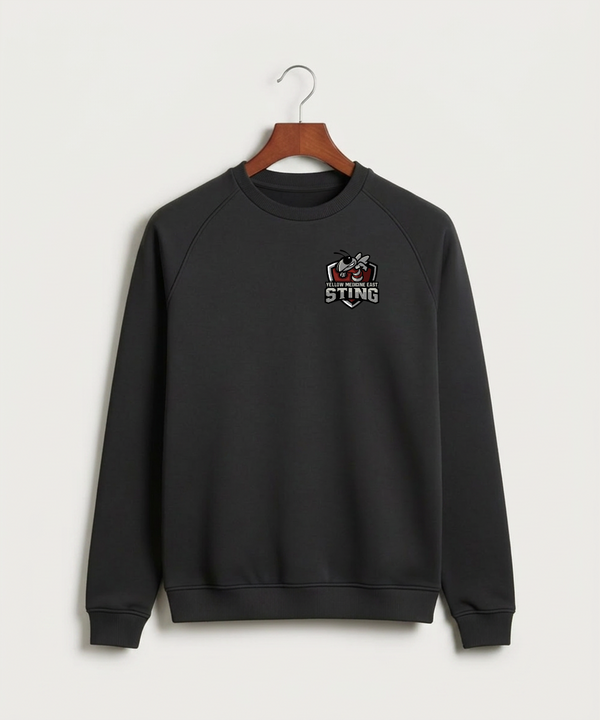 Yellow Medicine East High School Football (Boys) - Black Crewneck - Left Chest