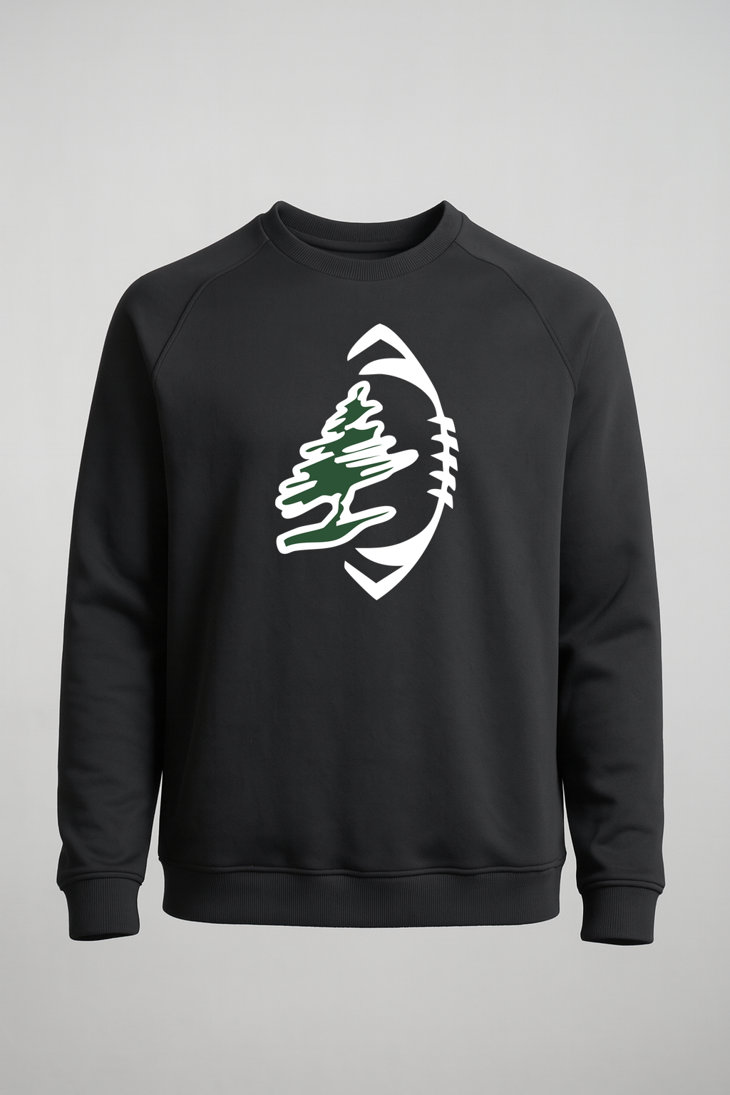 DC Everest Middle School Football — example store - Black Crewneck - Left Chest