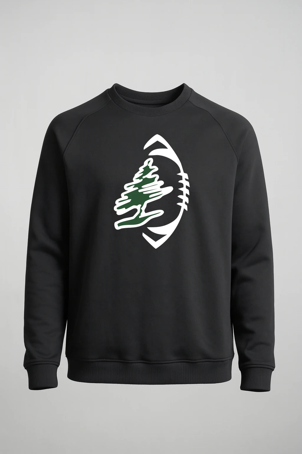 DC Everest Middle School Football — example store - Black Crewneck - Left Chest