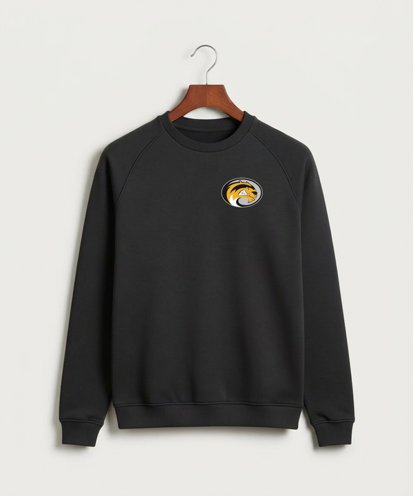 Sibley East High School Football (Boys) - Black Crewneck - Left Chest