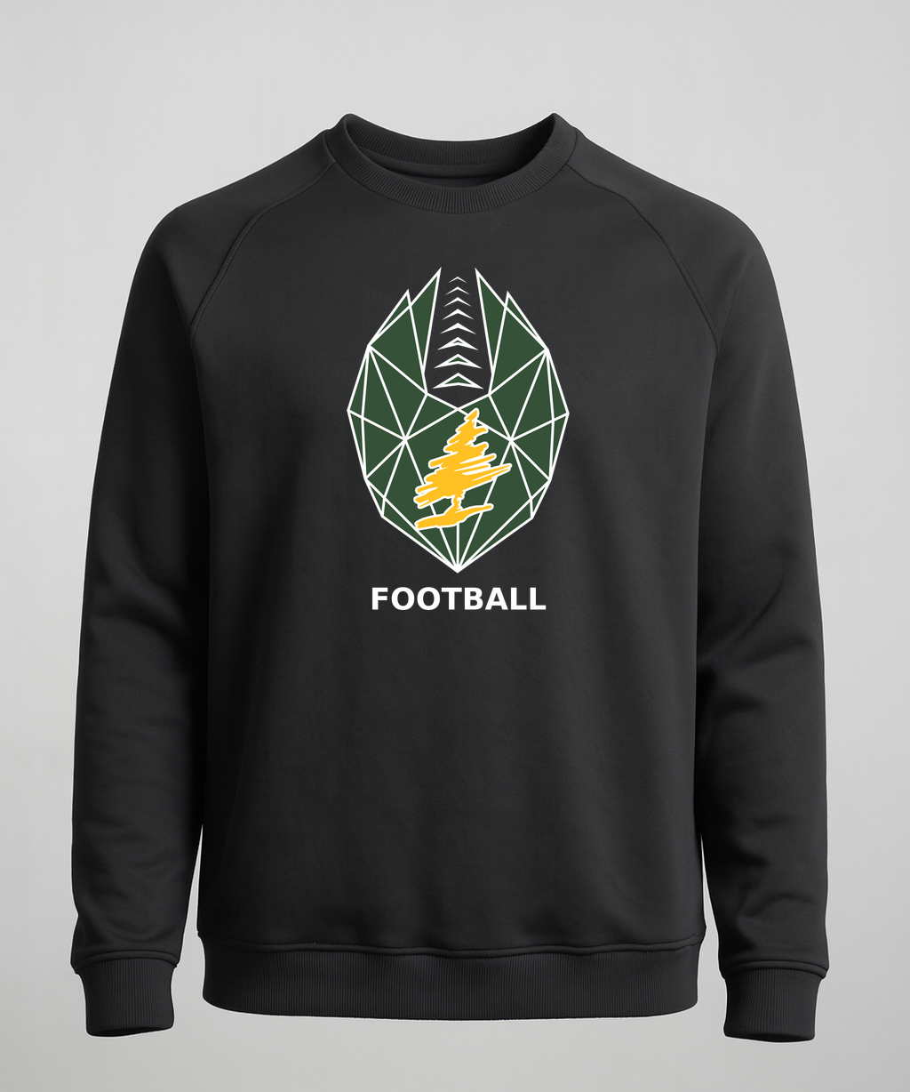 DC Everest Middle School Football — example store - Black Crewneck - Left Chest