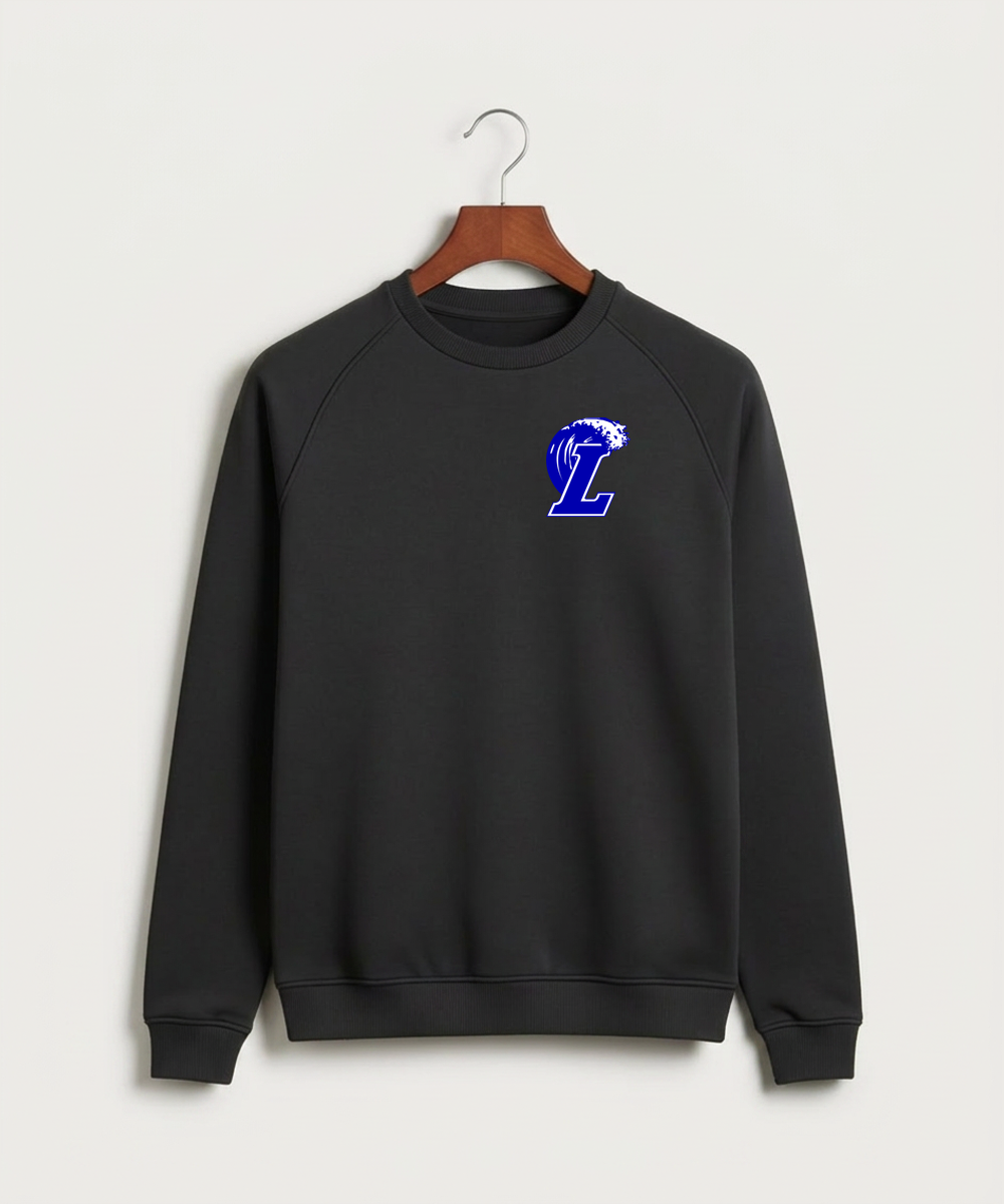 Lakeview High School Football (Boys) - Black Crewneck - Left Chest