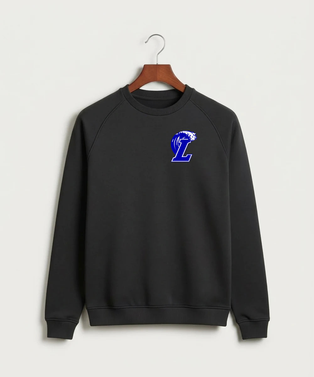 Lakeview High School Football (Boys) - Black Crewneck - Left Chest