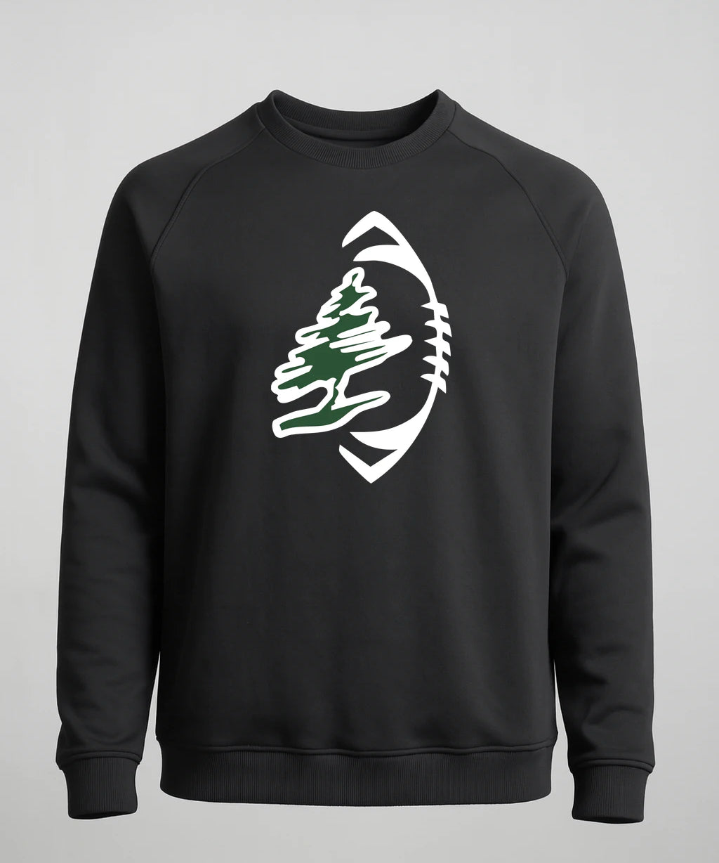 DC Everest Middle School Football — example store - Black Crewneck - Left Chest