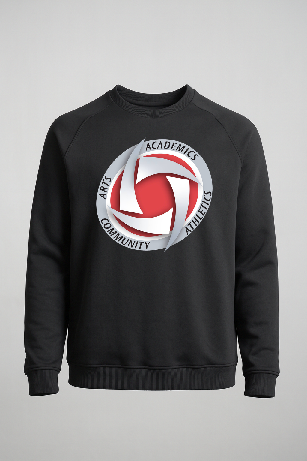 Houston Volleyball - Black Crewneck - Left Chest