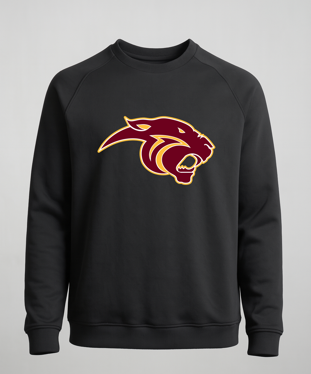 Pine Island Football - Black Crewneck - Left Chest