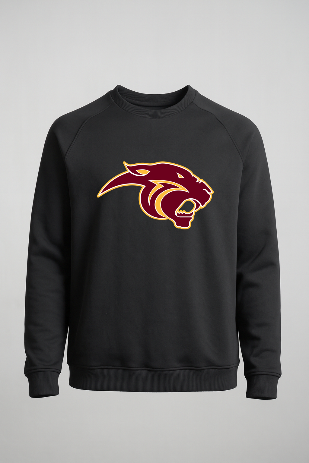 Pine Island Football - Black Crewneck - Left Chest