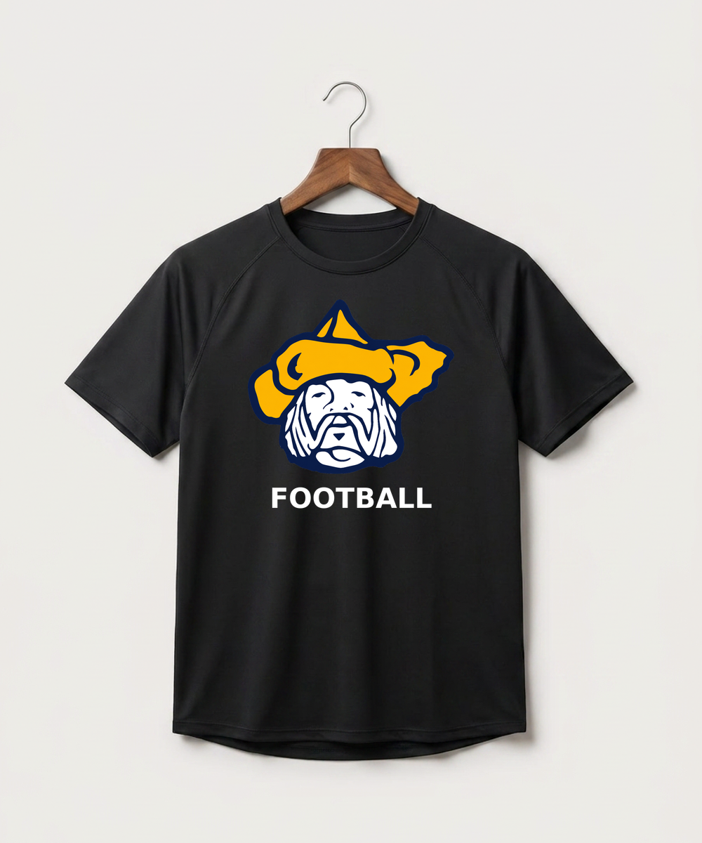 Polo HS Football general - Black Tee - Full Front