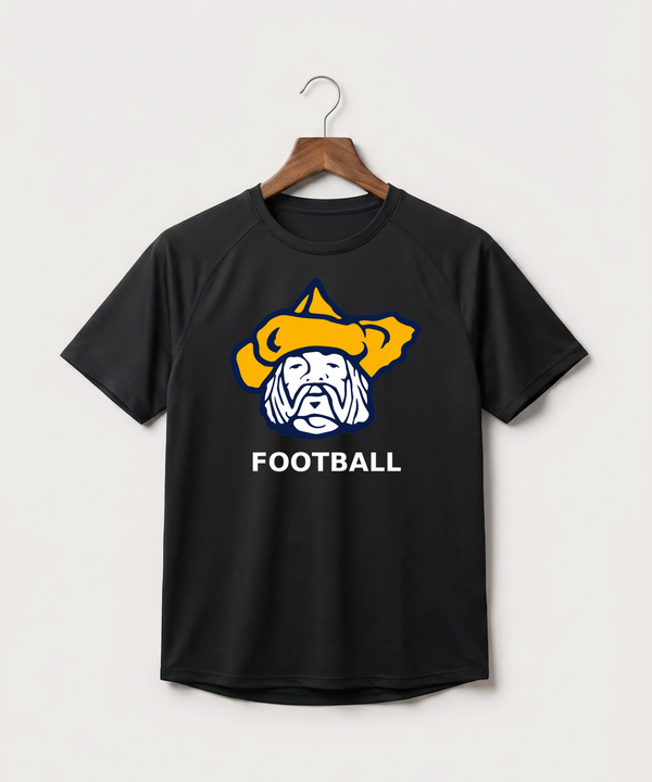 Polo HS Football general - Black Tee - Full Front