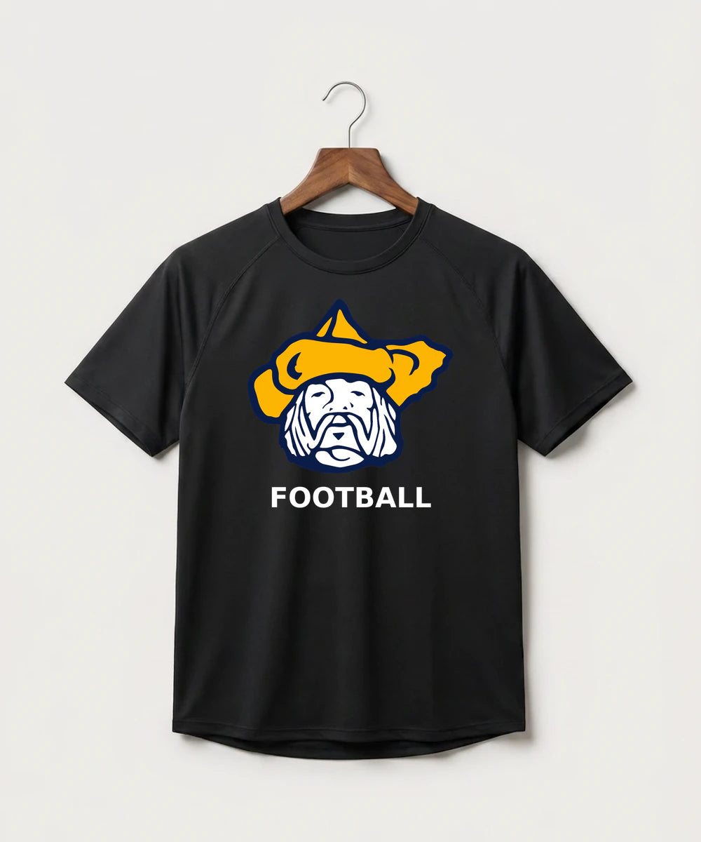 Polo HS Football general - Black Tee - Full Front
