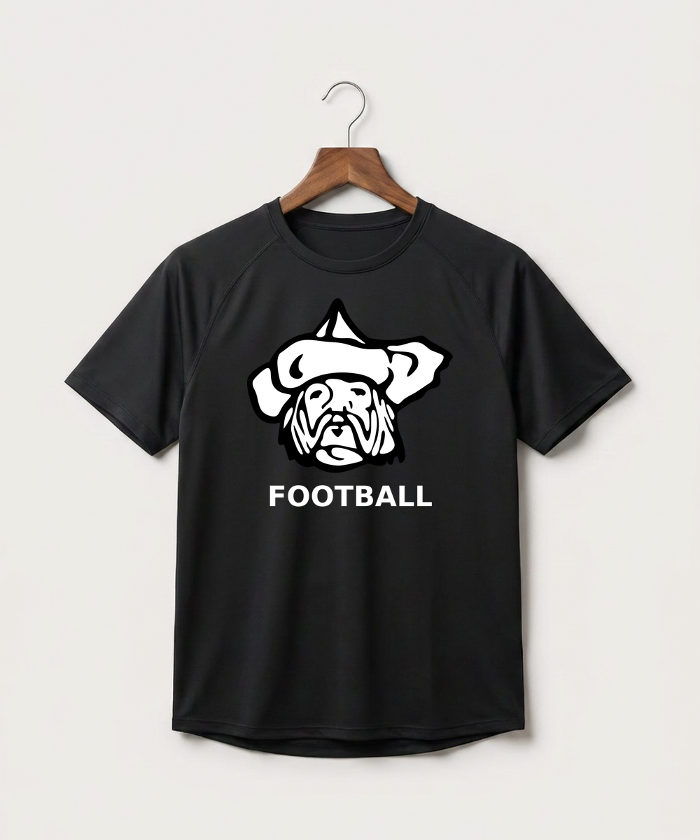 Polo HS Football general - Black Tee - Full Front