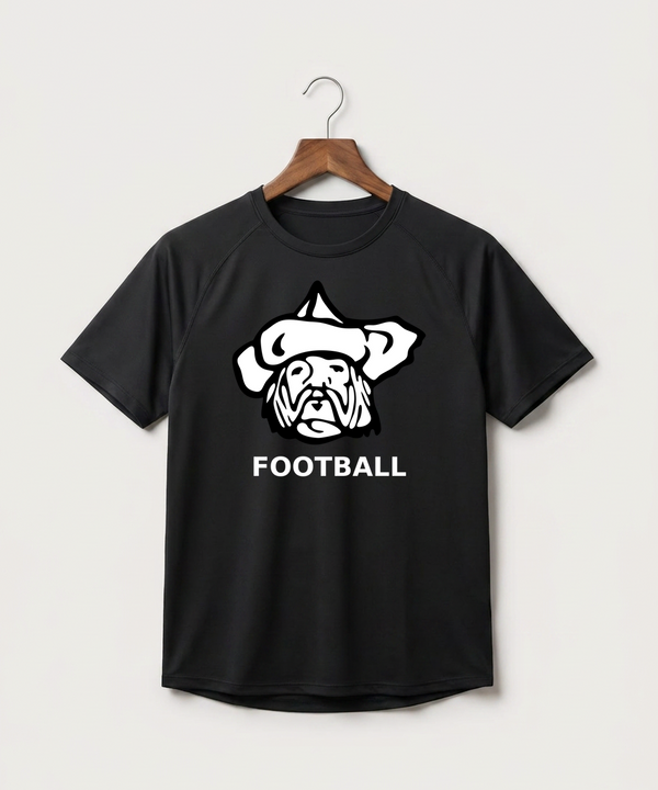 Polo HS Football general - Black Tee - Full Front
