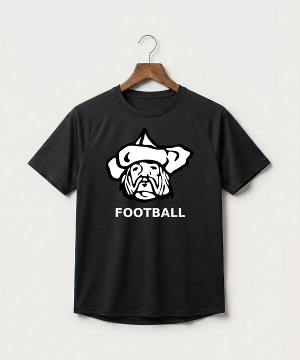 Polo HS Football general - Black Tee - Full Front