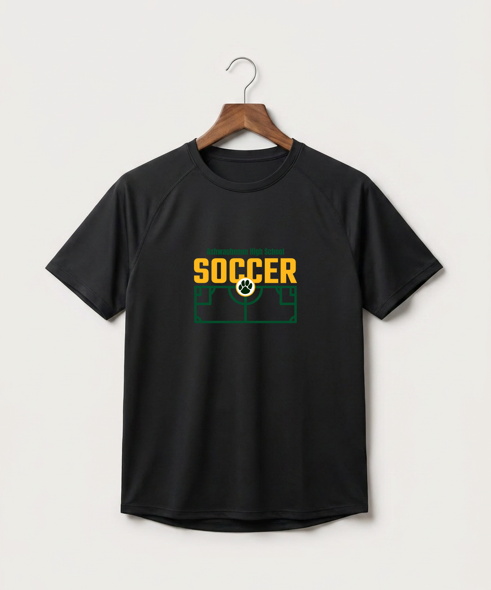 Ashwaubenon High School Soccer (Boys) - Black Tee - Full Front
