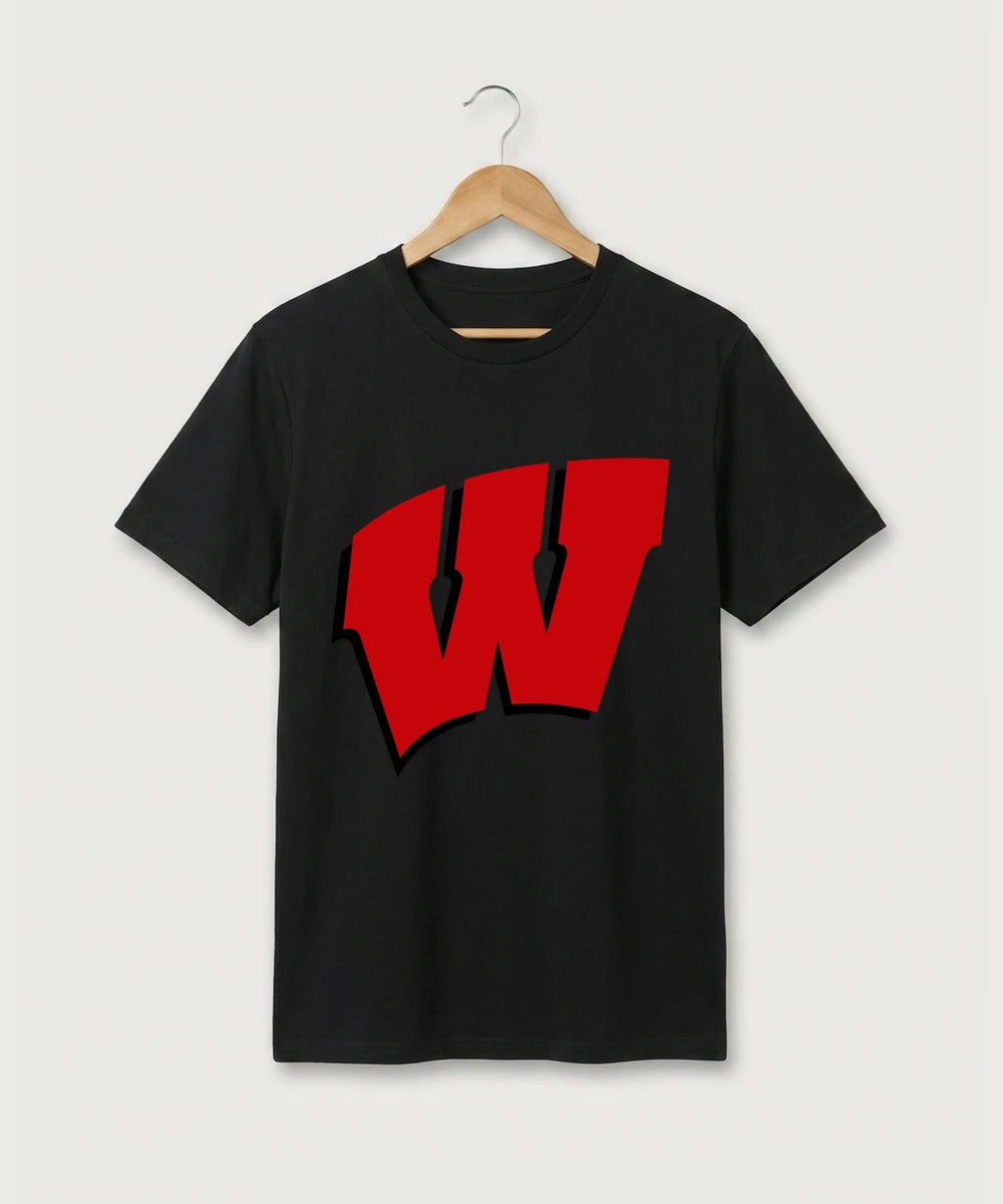 Wisconsin Hanger Test - Black Tee - Full Front