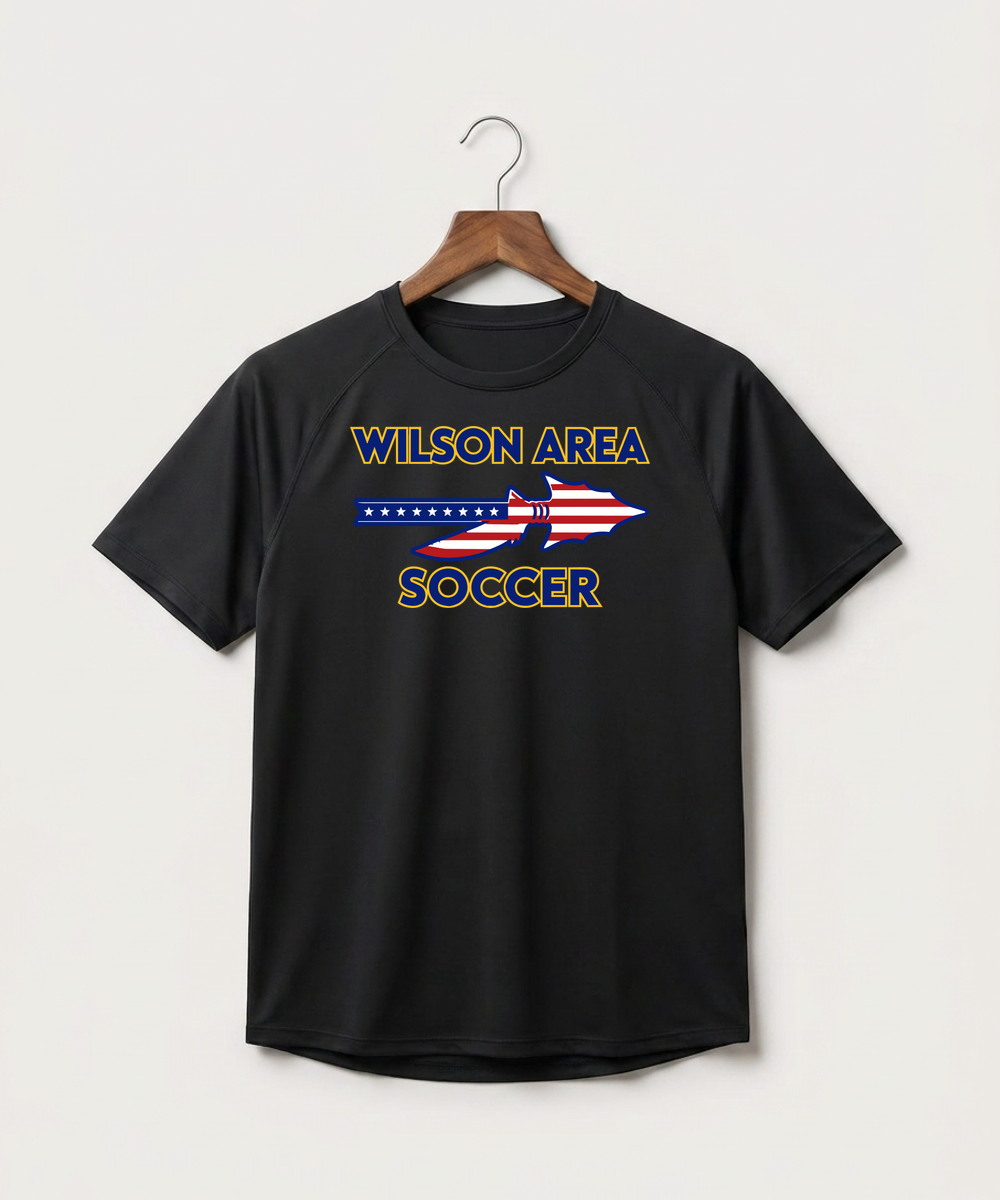 Wilson Area School Soccer Soccer - Black Tee - Full Front