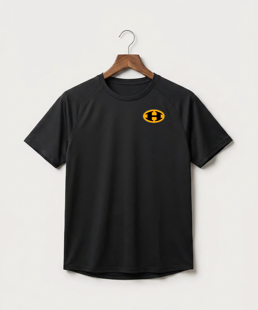 Hutchinson High School Football (Boys) - Black Tee - Left Chest