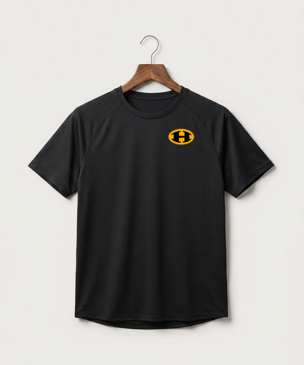 Hutchinson High School Football (Boys) - Black Tee - Left Chest