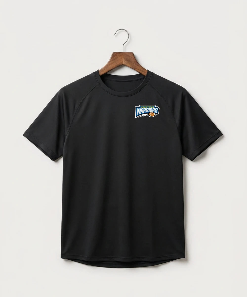 Macktown Warriors Football (Boys) - Black Tee - Left Chest