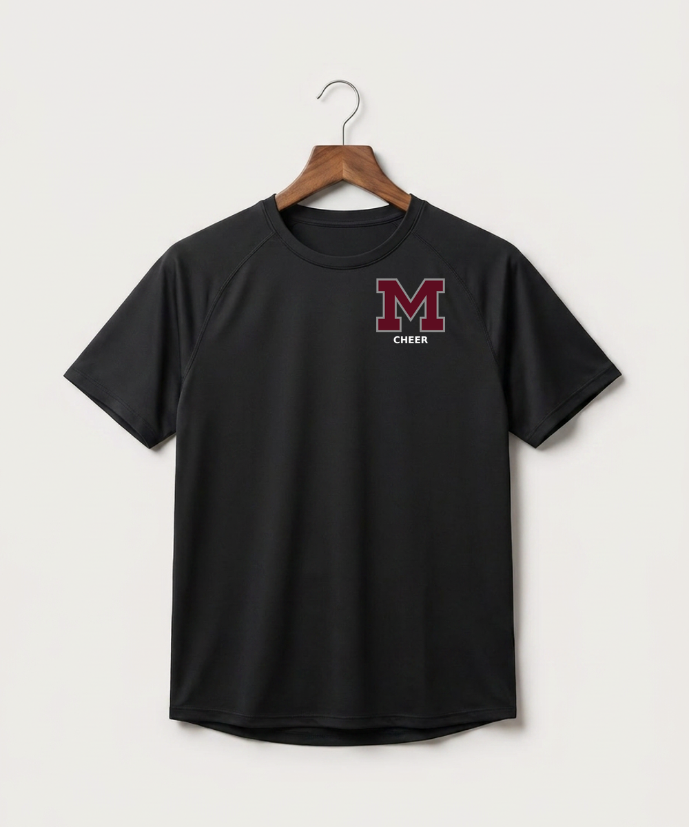 Moline Cheer general - Black Tee - Left Chest