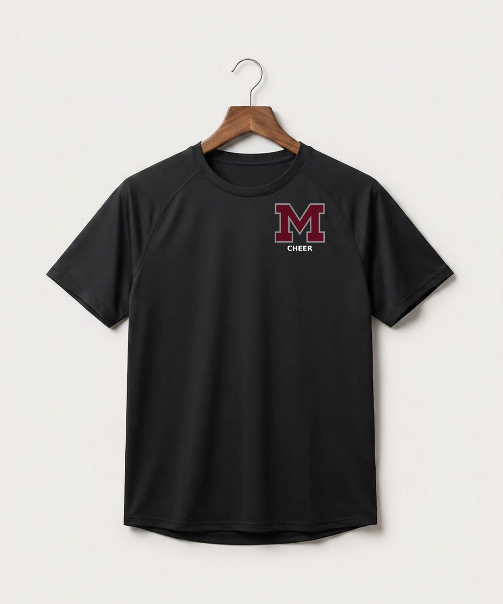 Moline Cheer general - Black Tee - Left Chest