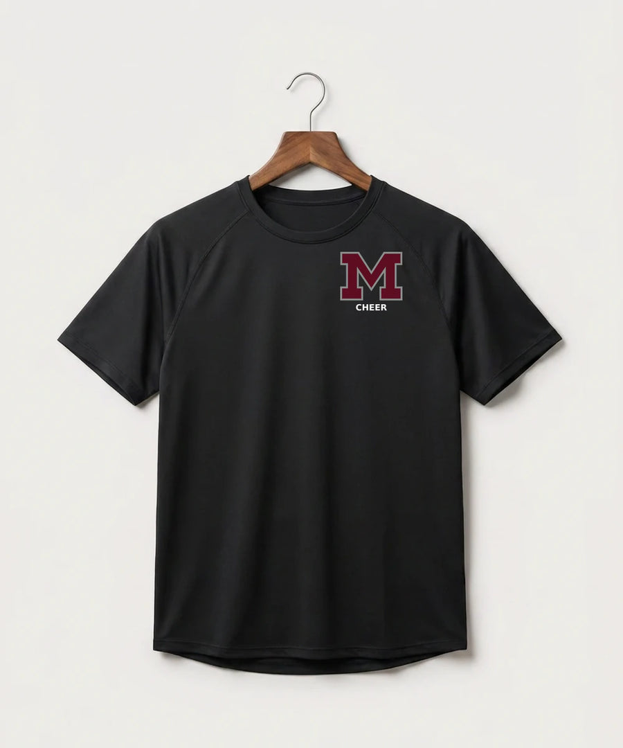 Moline Cheer general - Black Tee - Left Chest