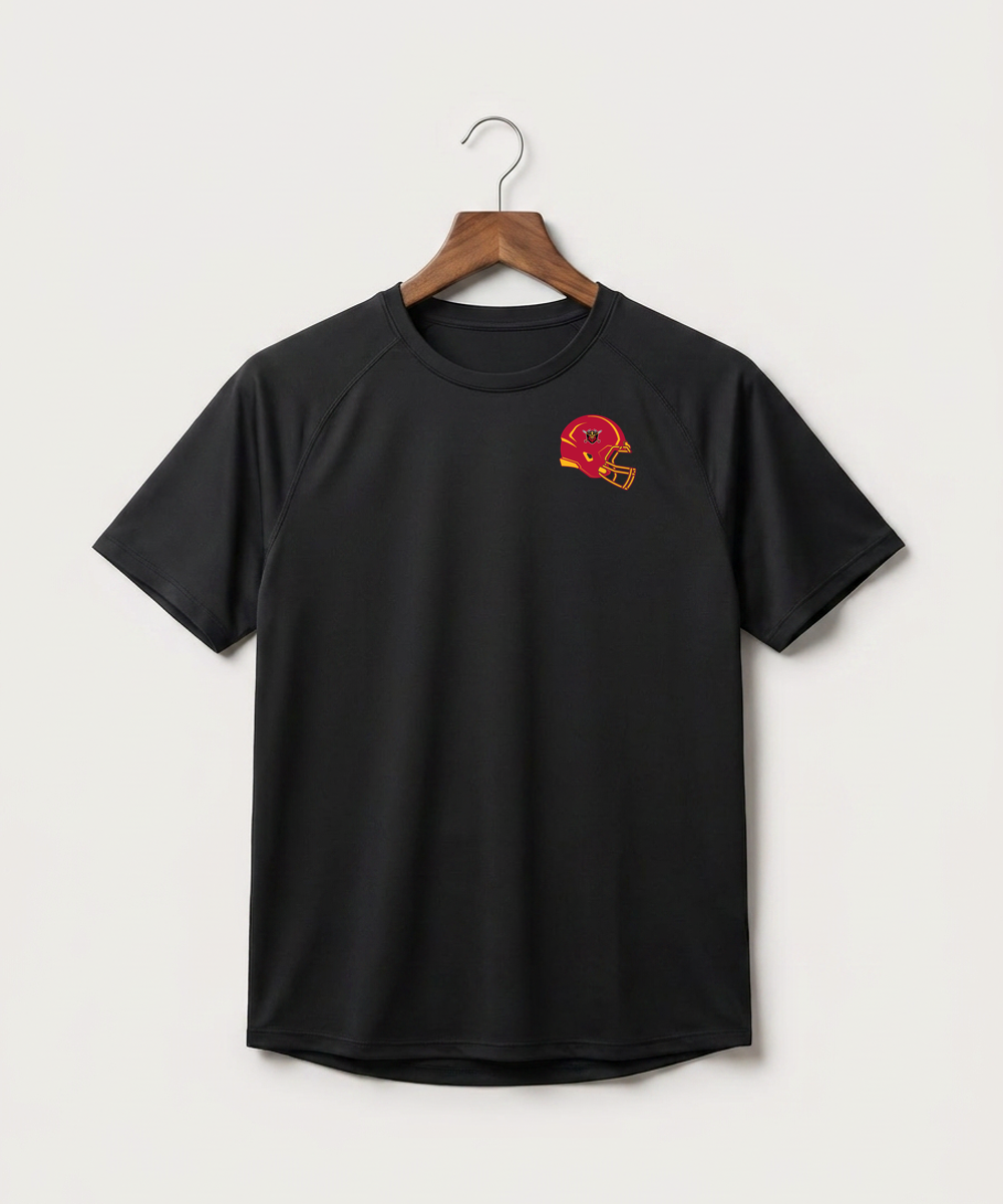 Mille Lacs High School Football (Boys) - Black Tee - Left Chest