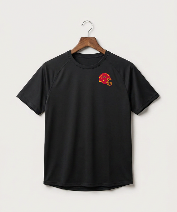 Mille Lacs High School Football (Boys) - Black Tee - Left Chest