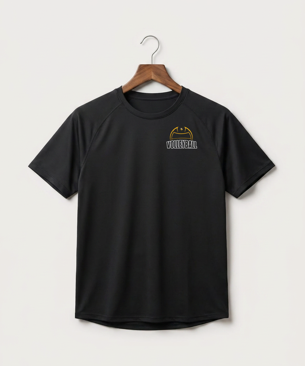 Hayfield High School Volleyball (Girls) - Black Tee - Left Chest