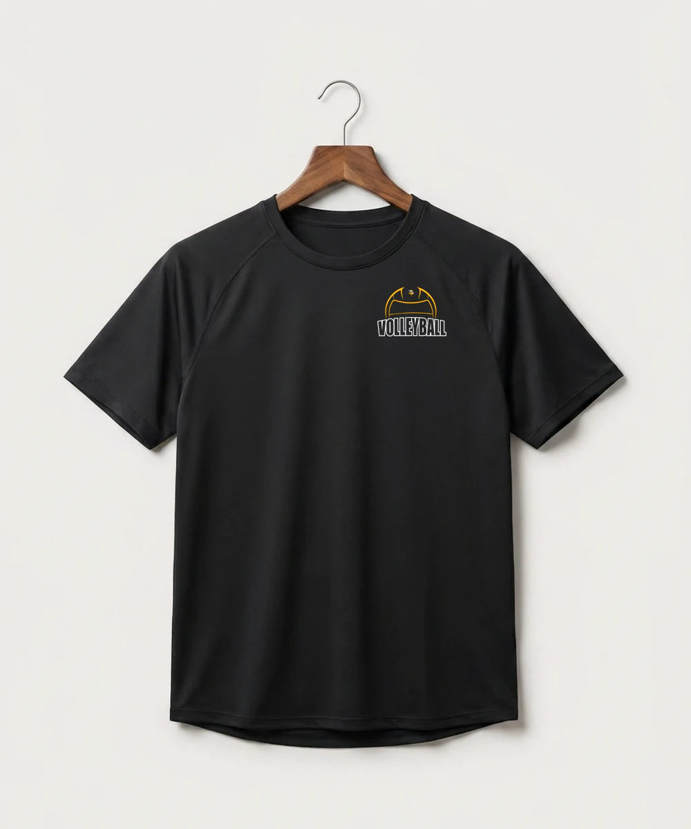 Hayfield High School Volleyball (Girls) - Black Tee - Left Chest
