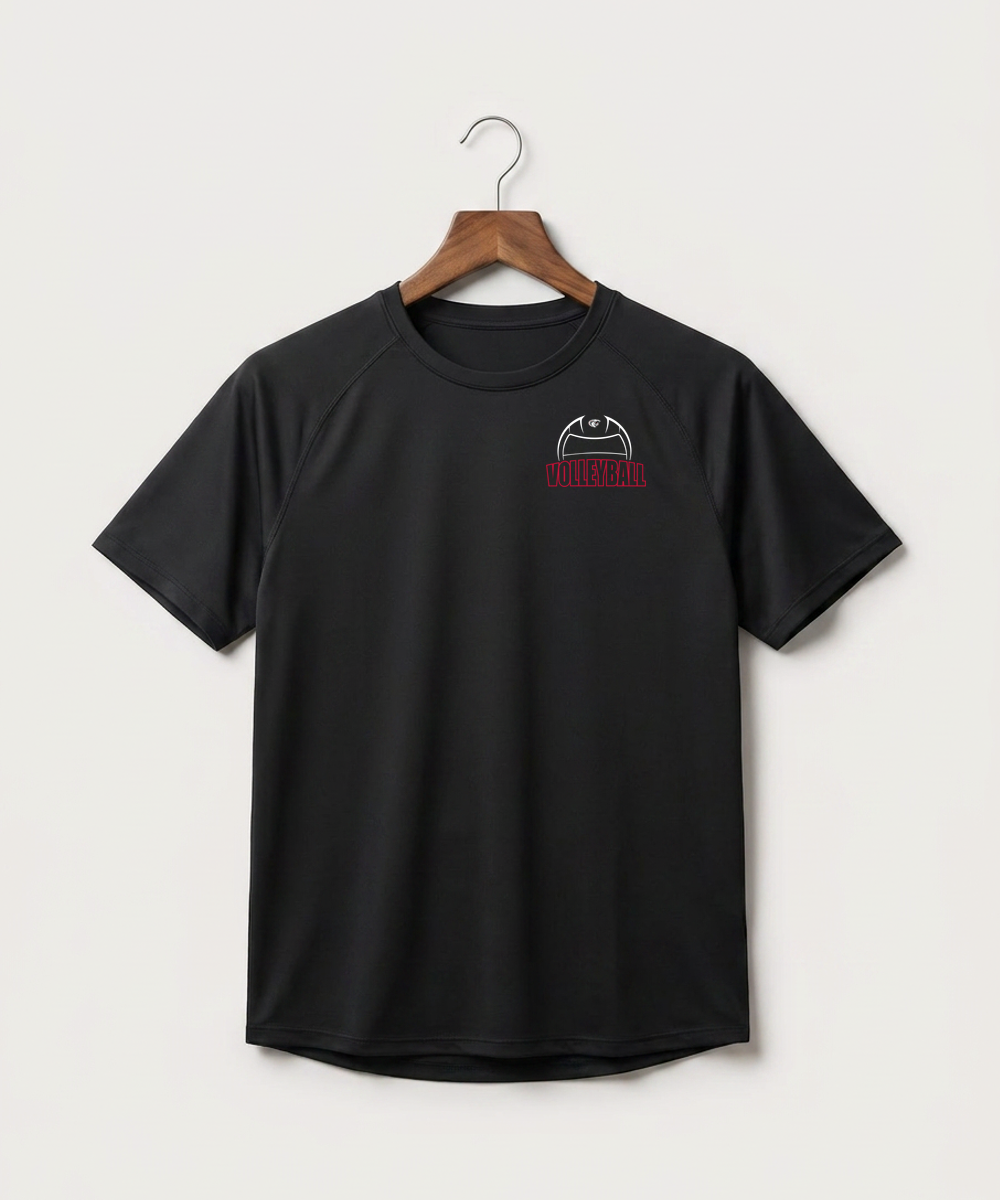 Triton High School Volleyball (Girls) - Black Tee - Left Chest