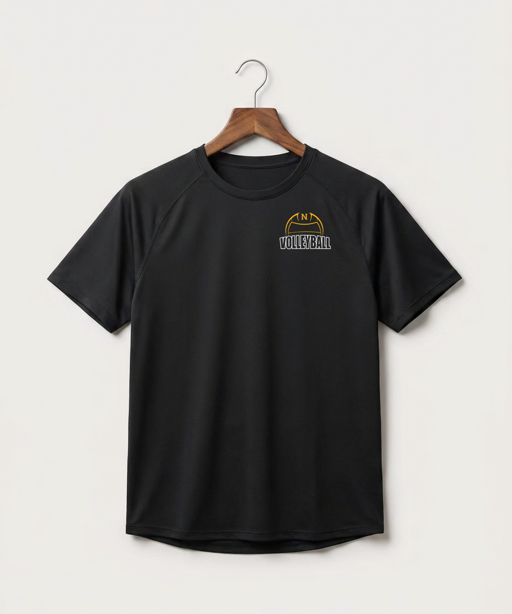Nevis High School Volleyball (Girls) - Black Tee - Left Chest