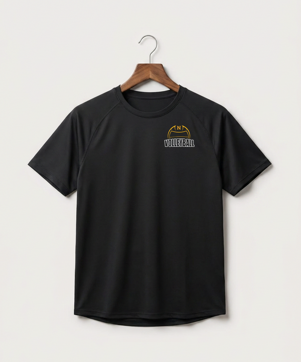 Nevis High School Volleyball (Girls) - Black Tee - Left Chest