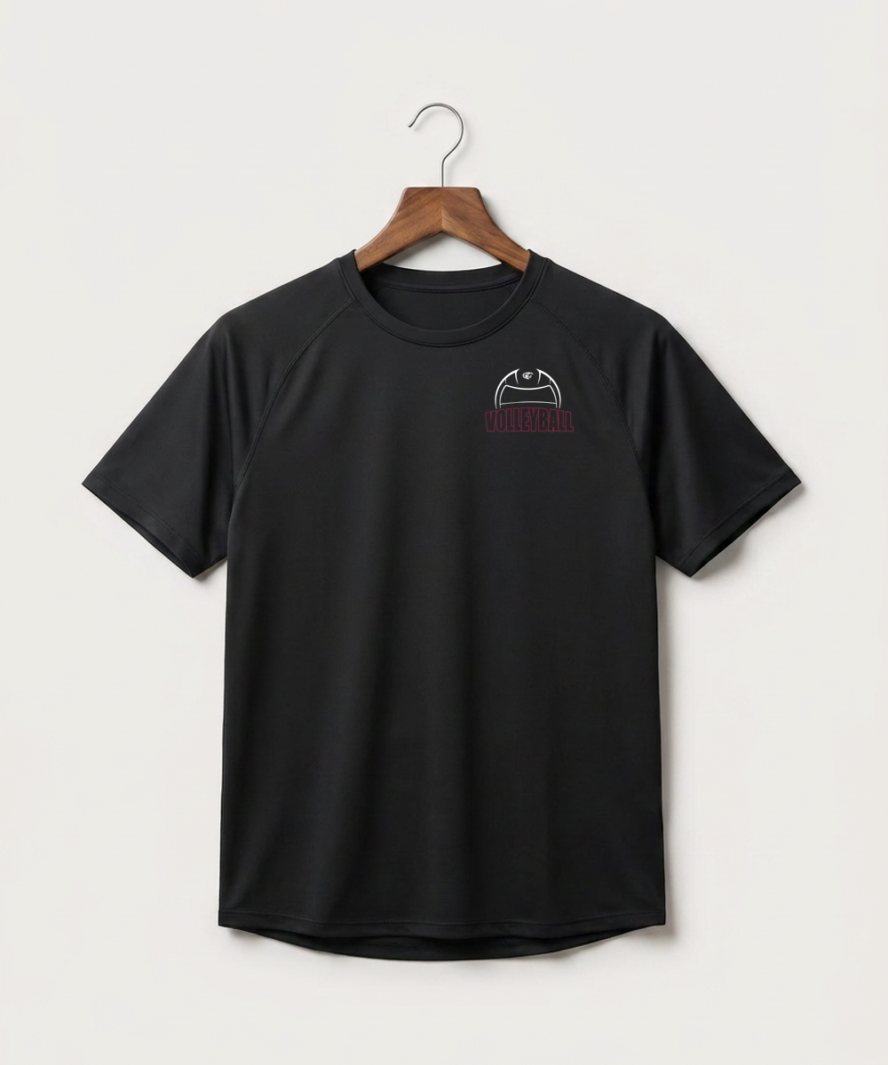 Triton High School Volleyball (Girls) - Black Tee - Left Chest