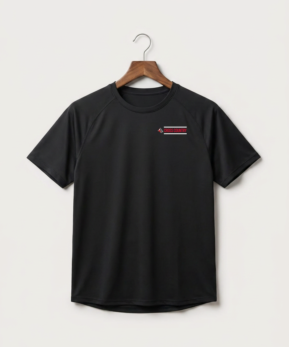 John Marshall High School Cross Country (Coed) - Black Tee - Left Chest