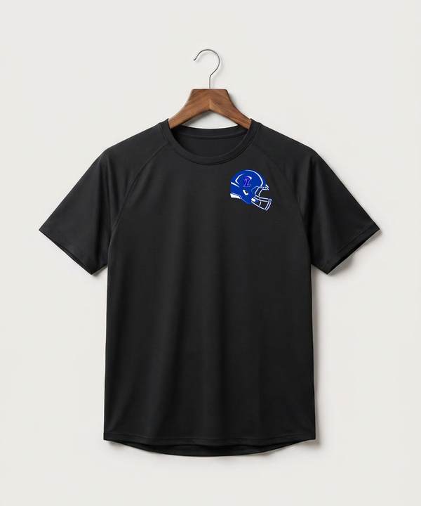 Lakeview High School Football (Boys) - Black Tee - Left Chest