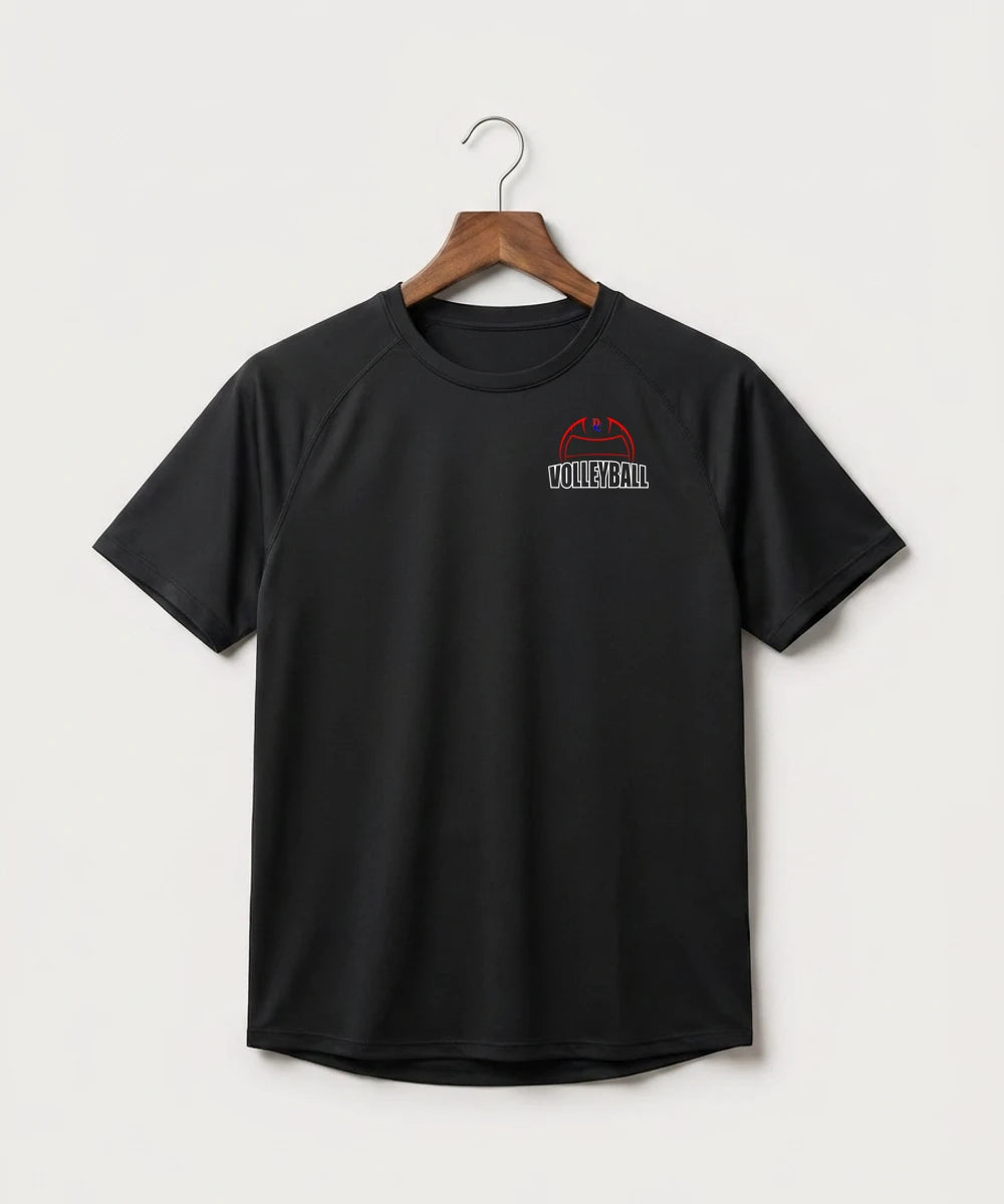 Davenport Central High School Volleyball (Girls) - Black Tee - Left Chest