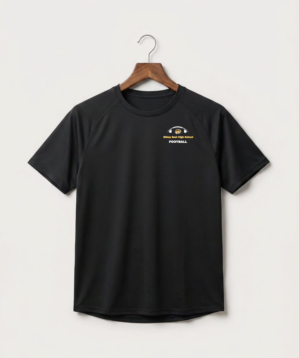 Sibley East High School Football (Boys) - Black Tee - Left Chest