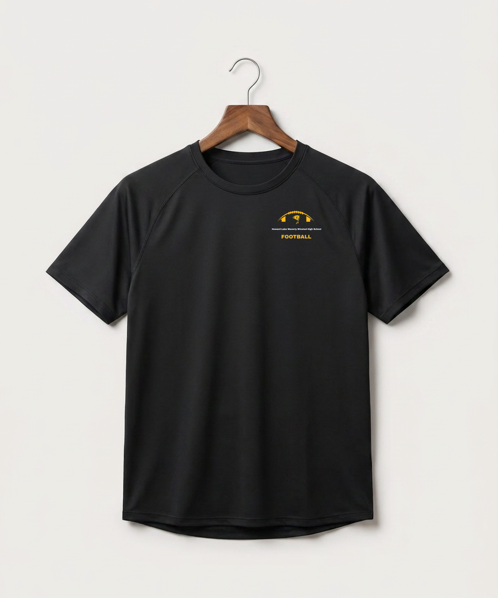 Howard Lake Waverly Winsted High School Football (Boys) - Black Tee - Left Chest