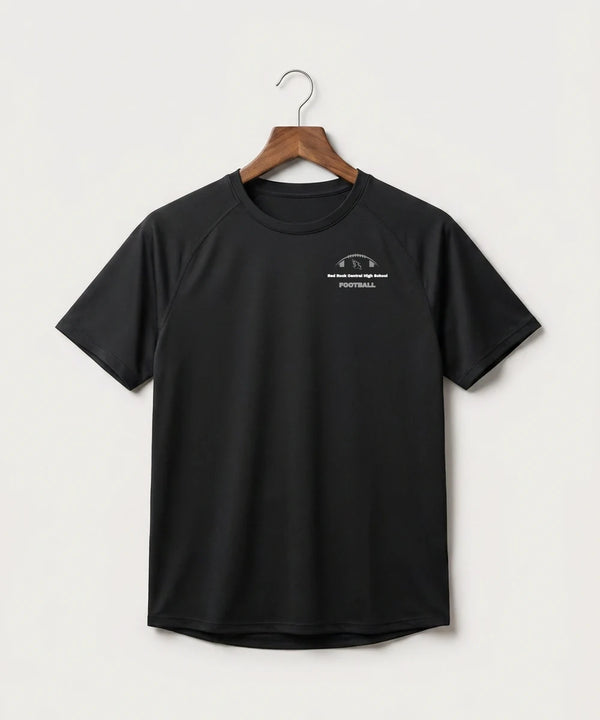Red Rock Central High School Football (Boys) - Black Tee - Left Chest